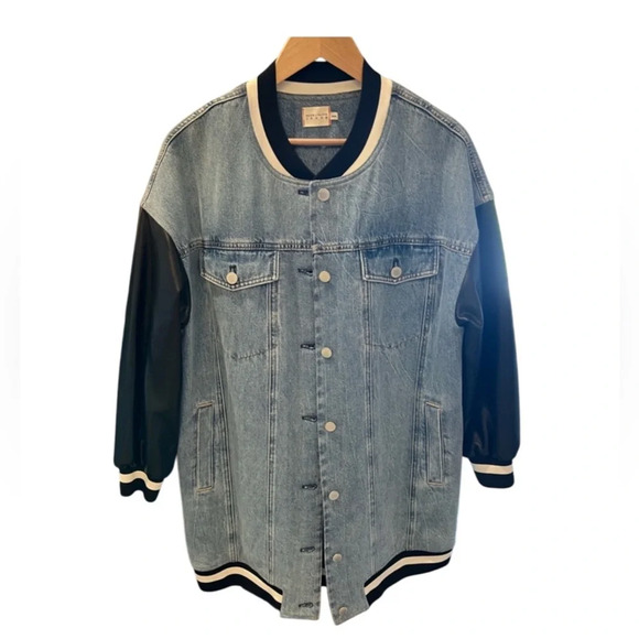 Alice and Olivia Orten Vegan Varsity Jacket. - Picture 1 of 5